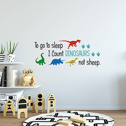 

To Go Cartoon Color Dinosaur English Letter Home Children's Room Background Decoration Removable Sticker 5724CM