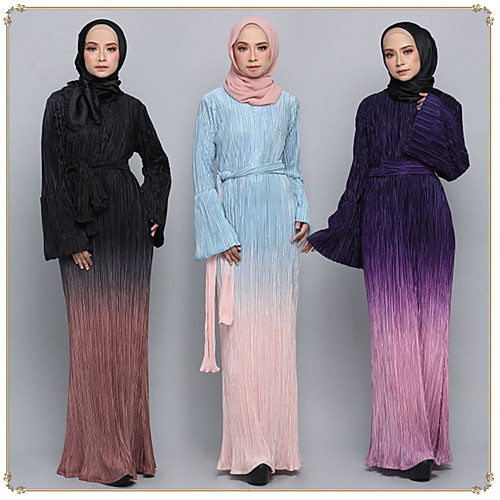 

Arabian Adults' Women's Abaya Arabian Dress Muslim Dress For Party Halloween Polyester Color Gradient Halloween Carnival Masquerade Dress