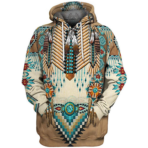 

Inspired by American Indian American Indian Cosplay Costume Hoodie Terylene 3D Printing Hoodie For Women's / Men's