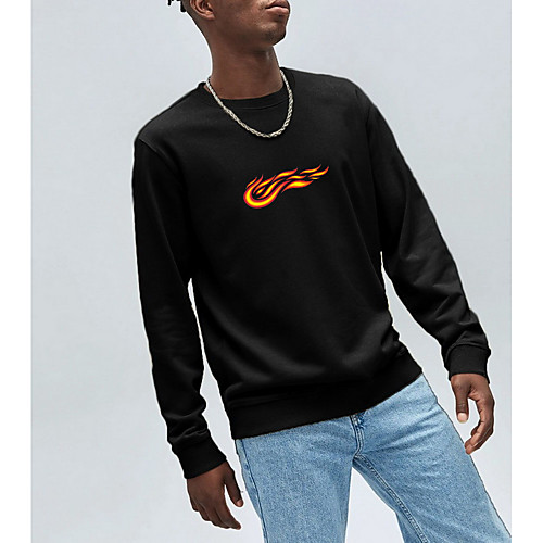 

Men's Pullover Sweatshirt Graphic Round Neck Basic Hoodies Sweatshirts Long Sleeve Black Wine Beige