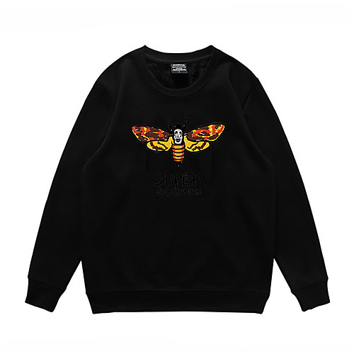 

Men's Pullover Sweatshirt Print Slogan Daily Casual Hoodies Sweatshirts Black