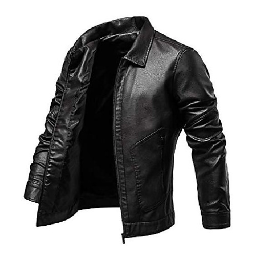 

men's jacket vintage faux jacket motorcycle biker outwear