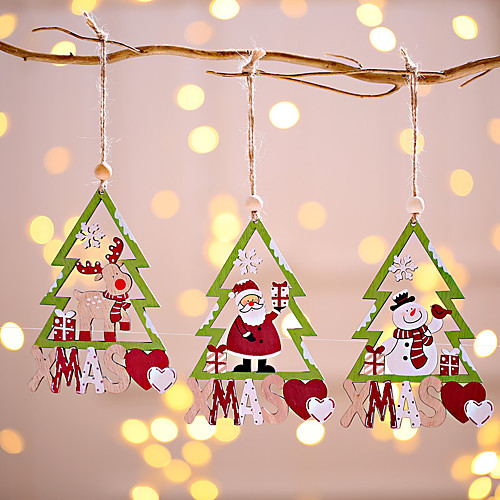

3pcs Santa Snowman Deer Christmas Tree Pendant Christmas Decoration Hanging Ornaments Christmas Tree Decor New Year Home Decor