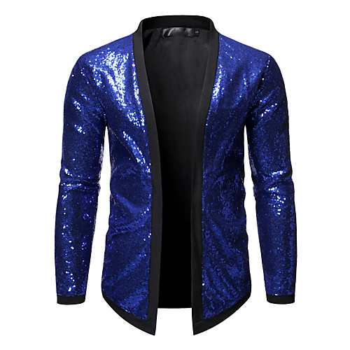 

men's all over sequin jacket long sleeve varsity bling bling bomber metallic nightclub styles cardigan (purple l)