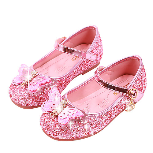 

Girls' Flats Comfort Flower Girl Shoes Princess Shoes Patent Leather PU Little Kids(4-7ys) Daily Party & Evening Walking Shoes Bowknot Pearl Pink Silver Fall Spring