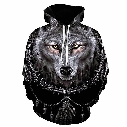 

Inspired by Animal Wolf Cosplay Costume Hoodie Plush Fabric 3D Printing Hoodie For Women's / Men's