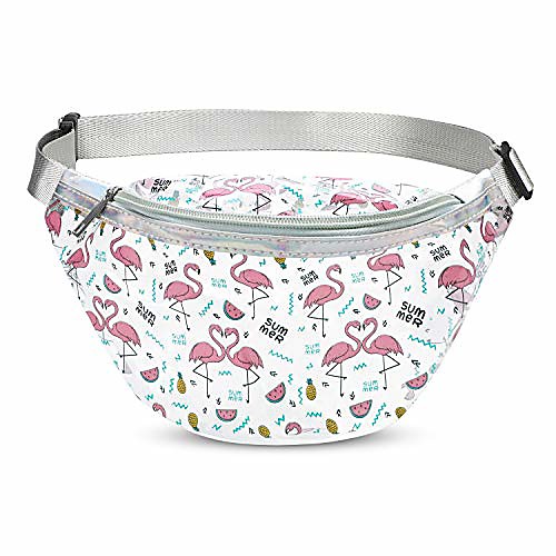 

unicorn sport waist bag, girls transparent pvc money hip pouch bum bag durable waist pouch belt bag for walking running hiking shopping