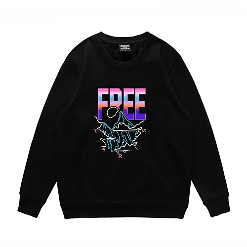 

Men's Pullover Sweatshirt Print Slogan Daily Casual Hoodies Sweatshirts Black