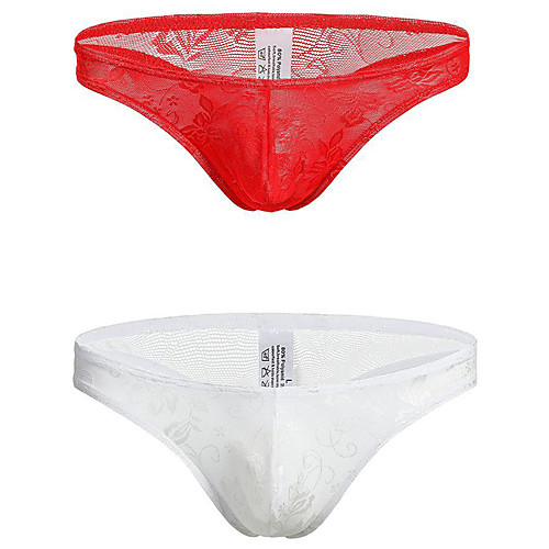 

Men's 2 Piece Basic G-string Underwear - Normal Low Waist Multi color M L XL