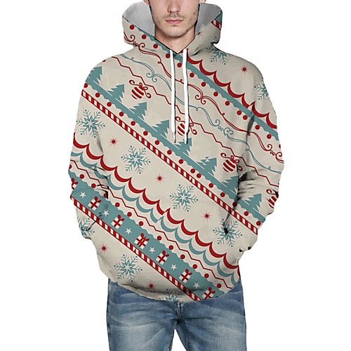 

Men's Pullover Hoodie Sweatshirt Lines / Waves Graphic 3D Christmas Daily 3D Print Christmas Hoodies Sweatshirts White