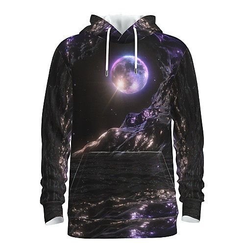 

Men's Pullover Hoodie Sweatshirt Graphic 3D Galaxy Star Print Front Pocket Daily 3D Print 3D Print Casual Hoodies Sweatshirts Purple