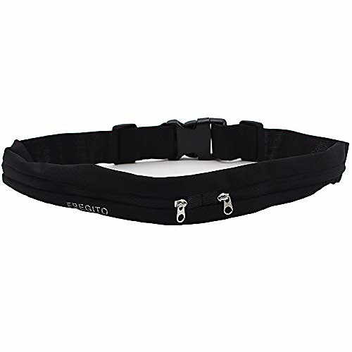 

waterproof running belt - soft - breathable - smooth - high capacity waist packs for women and man upgrade, sport belt, double pocket for fishing