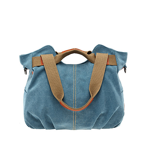 

Women's Bags Canvas Top Handle Bag Zipper Daily Handbags Black Blue Purple Red