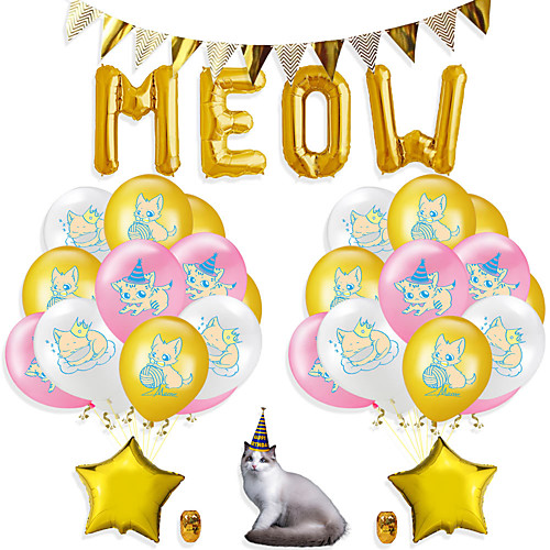 

Party Balloons 26 pcs Cat Party Supplies Latex Balloons Banner Boys and Girls Party Birthday Decoration 12 Inch for Party Favors Supplies or Home Decoration