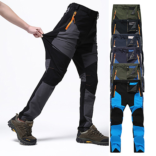 

Men's Hiking Pants Trousers Solid Color Summer Outdoor Waterproof Windproof Breathable Quick Dry Spandex Pants / Trousers Bottoms Green / Black Army Green Blue Grey Khaki Camping / Hiking Hunting