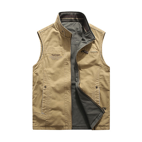 

Men's Hiking Windbreaker Winter Outdoor Solid Color Thermal Warm Waterproof Windproof Breathable Jacket Top Cotton Single Slider Hunting Fishing Climbing Black Army Green Khaki