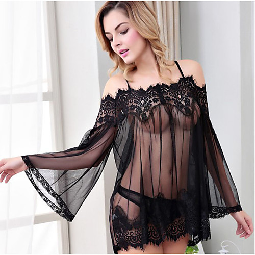 

Women's Plus Size Backless Mesh Solid Colored White / Lace / Strap