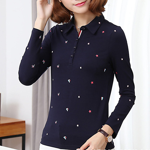 

Women's Golf Polo Shirts Long Sleeve Breathable Quick Dry Soft Sports Outdoor Autumn / Fall Winter Spring Cotton Fuchsia Pink Royal Blue / Stretchy