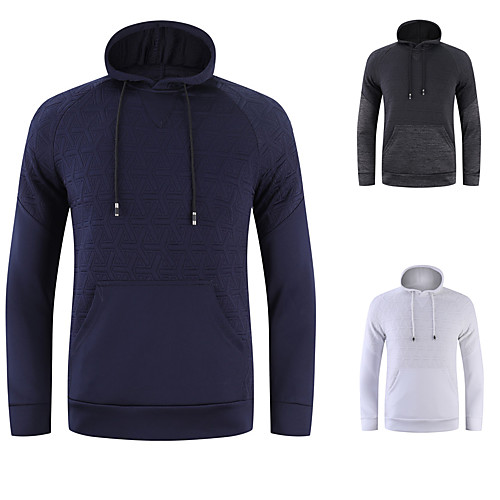 

Men's Hoodie Sweatshirt Pullover Mesh Stand Collar Spandex Solid Color Sport Athleisure Hoodie Top Long Sleeve Breathable Quick Dry Sweat Out Comfortable Exercise & Fitness Running Training Outdoor