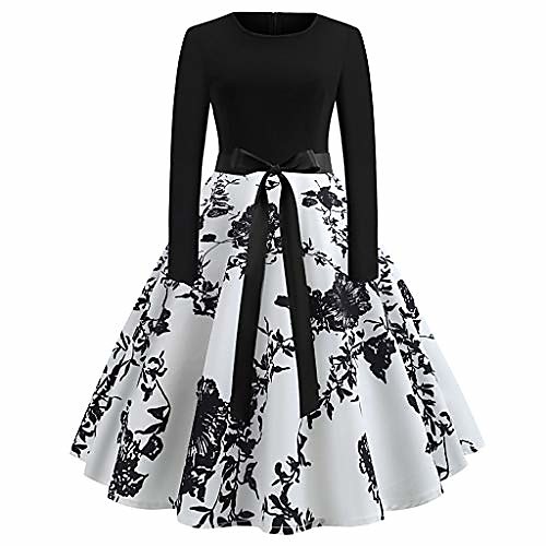 

casual long sleeve blow tie printing vintage gown long evening party dress women white