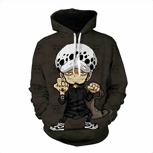 

Inspired by Cosplay Trafalgar Law Cosplay Costume Hoodie Plush Fabric 3D Printing Hoodie For Women's / Men's