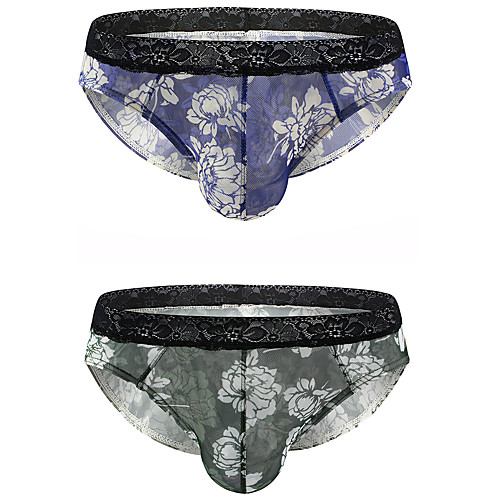 

Men's 2 Piece Print Briefs Underwear - Normal Low Waist Multi color M L XL
