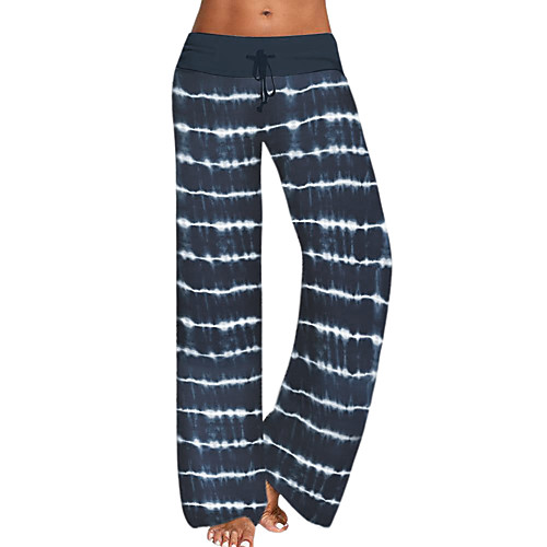 

womens comfort pants casual high waist drawstring summer lounge pjs pants stripe blue