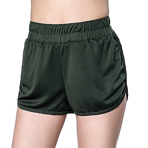 

women's sports shorts, moisture-wicking active lounge gym workout yoga shorts,army green,s/us 4