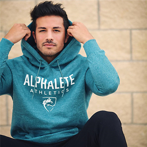 

Men's Pullover Hoodie Sweatshirt Graphic Text Letter Monograms Hooded Daily Sports Basic Streetwear Hoodies Sweatshirts Long Sleeve Black Blue Gray