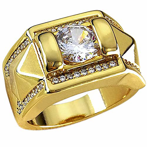 

men's wedding engagement ring band ring platted gold color ring