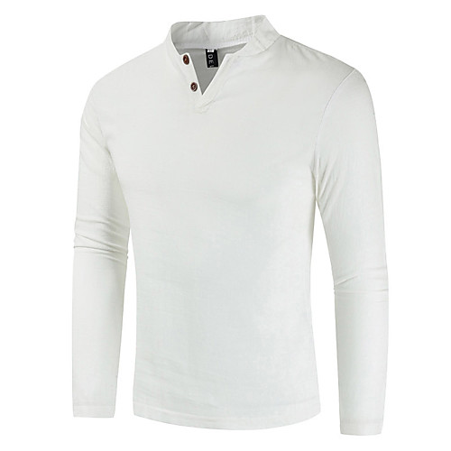 

Men's T shirt non-printing Solid Color Long Sleeve Going out Tops Streetwear Light Blue Navy Apricot