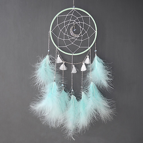 

Boho Dream Catcher Handmade Gift Wall Hanging Decor Art Ornament Craft Moon Feather 1550cm For Kids Bedroom Wedding Festival
