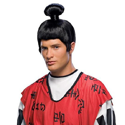

japanese samurai wig, black, one size