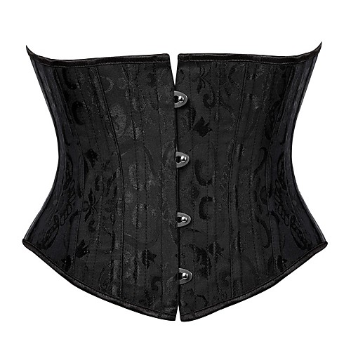 

Women's Buckle Underbust Corset - Printing White Black XS S M