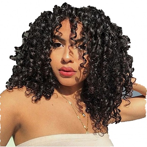 

Human Hair Wig Short Medium Length Long Deep Curly Bob Natural Women Sexy Lady New Capless Vietnamese Hair Women's Natural Black #1B 12 inch 14 inch 16 inch