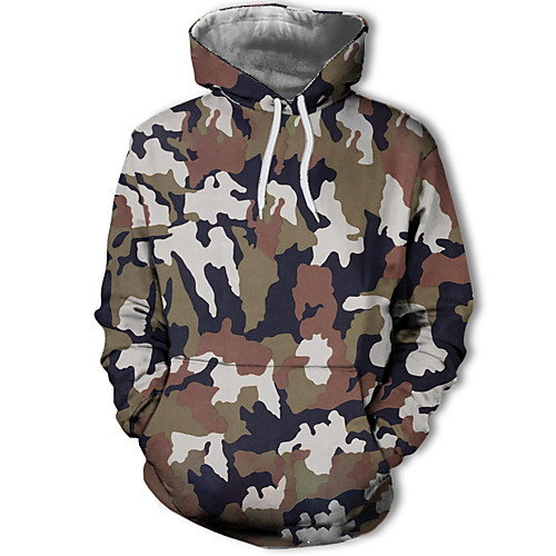 

Men's Hoodie Outdoor Warm Soft Outdoor Casual Fall Winter Spring Camo Top Polyester Long Sleeve Camping / Hiking Hunting Fishing Camouflage