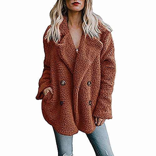 

Women's Basic Polyester Coat Tops caramel colour