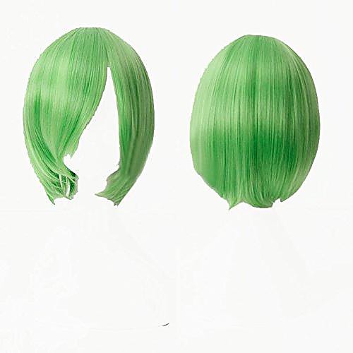 

unisex anime colorful short party halloween party hair of cosplay wigs (green)