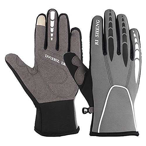 

winter touch screen biking gloves warm windproof cycling gloves cold weather working out gloves for men women (gray, m)