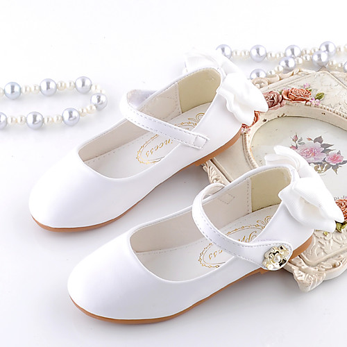 

Girls' Flats Comfort Flower Girl Shoes Princess Shoes Faux Fur PU Little Kids(4-7ys) Daily Party & Evening Walking Shoes Bowknot Pearl White Pink Fall Spring