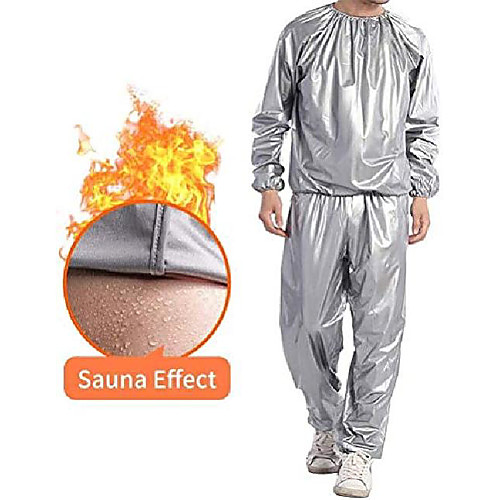 

2020 upgrade new heavy duty sauna suits exercise sweat suits,sauna suit for women weight loss plus size sauna suit for men (silver,3xl)