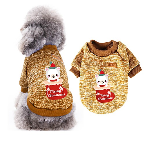 

Dog Hoodie Sweatshirt Christmas Christmas Winter Dog Clothes Puppy Clothes Dog Outfits Blue Purple Yellow Costume for Girl and Boy Dog Cotton