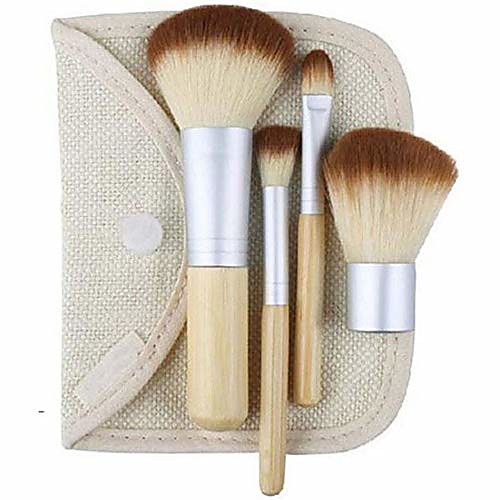 

blush liquid foundation brush 4pcs/lot premium makeup brushes sets bamboo brush foundation brush make-up brushes cosmetic face powder brush for makeup beauty tool facial brush (color : clear)