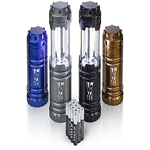 

collapsible led lantern with ultra bright 300 lumens cob technology (4 pack) (black, metallic copper, cobalt blue & metallic silver)