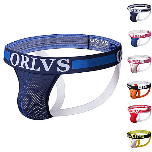 

Men's Jockstrap Athletic Supporters Athleisure Underwear Briefs Bottoms Cotton Fitness Gym Workout Performance Running Training Breathable Quick Dry Soft Sport BlueOrange White Red Orange Green Sky