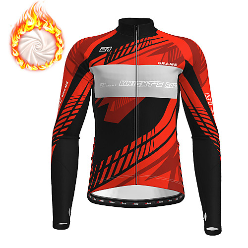 

21Grams Men's Long Sleeve Cycling Jersey Winter Fleece Red Blue Green Bike Jersey Top Mountain Bike MTB Road Bike Cycling Fleece Lining Breathable Warm Sports Clothing Apparel / Stretchy / Athleisure
