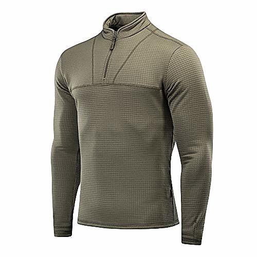 

delta level 2 mens top thermal underwear for men fleece lined compression shirt (army olive, s)