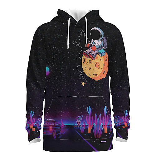 

Men's Pullover Hoodie Sweatshirt Graphic 3D Astronaut Daily 3D Print 3D Print Casual Hoodies Sweatshirts Purple