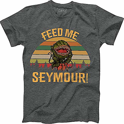 

feed me seymour vintage retro t-shirt audrey ii little shop of horrors dark heather