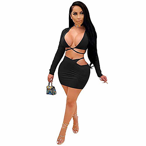 

womens sexy bodycon party dress -spaghetti strap mini dresses clubwear black